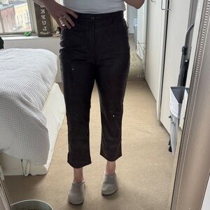 Faux leather brown pants